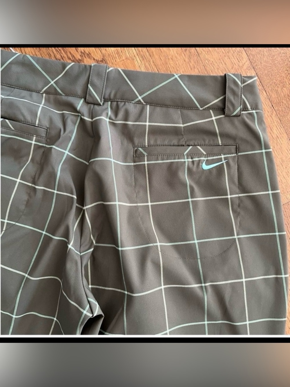 NWT Nike Golf Green Window Pane Plaid Pants Size 8